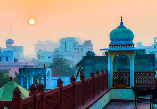 photograph of Jaipur Sunrise on Indian cotton