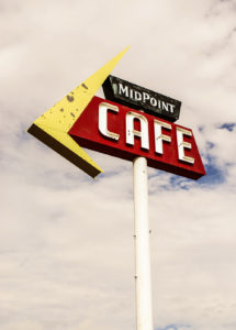 photograph of the Midpoint Cafe sign